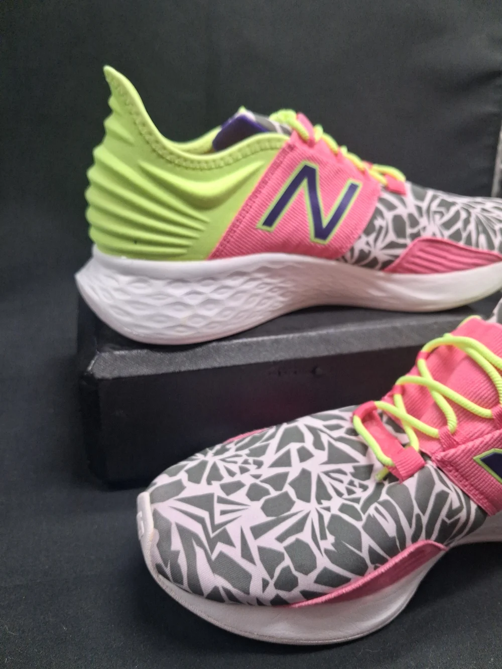 New Balance Womens Pink & Lime Athletic Sneakers